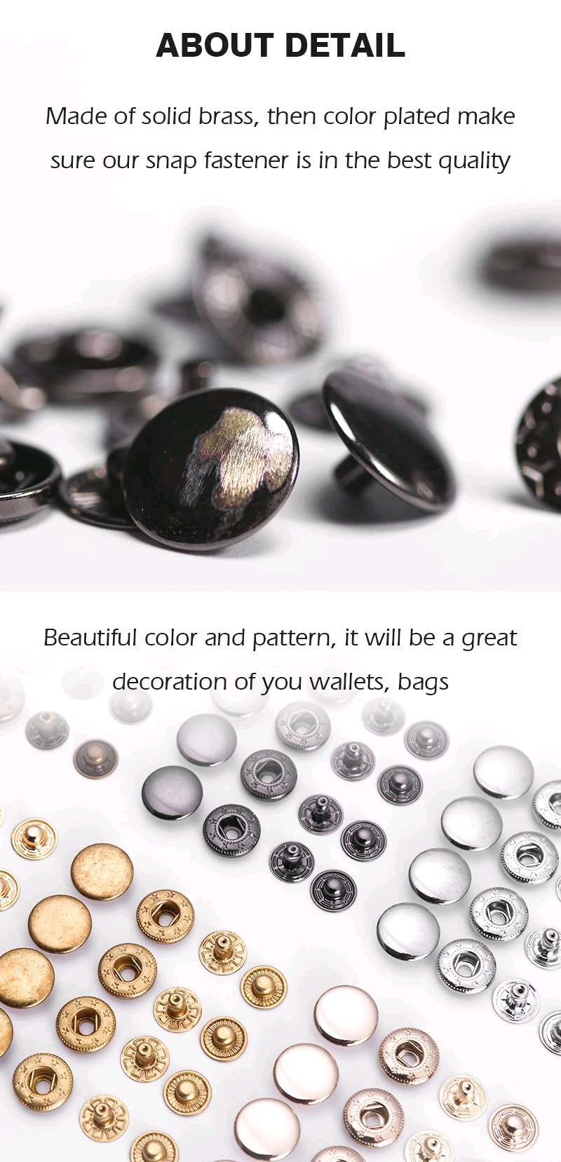 metal press stud buttons